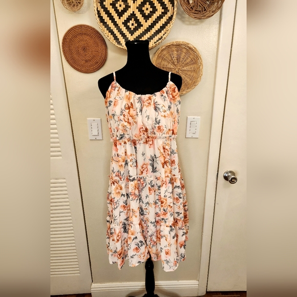 LAST ONE! Floral Tiered Babydoll Mini Dress With Ruffles - Picture 8 of 10